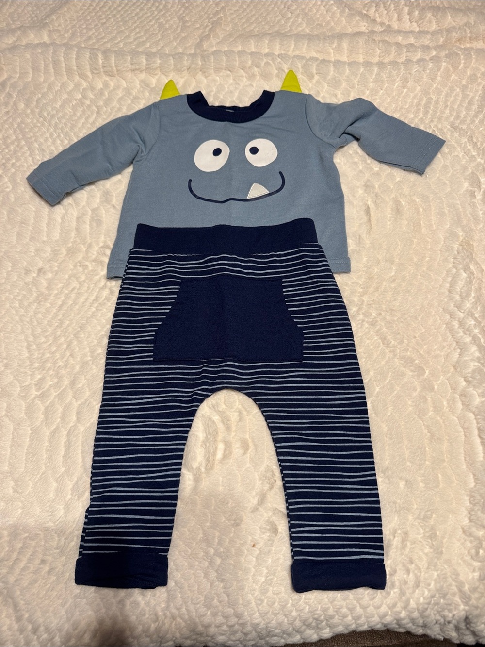 Lullaby Lane Blue Monster One-Piece Set for Kids